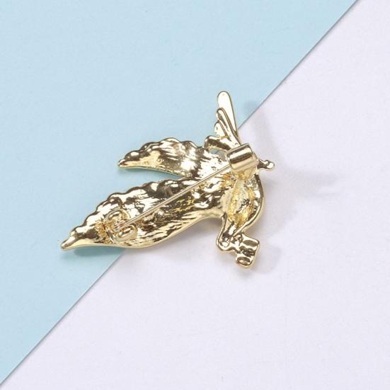 Carrier Pigeon Brooch Sparkling Rhinestone Decor Anti-rust Alloy Lightweight Bird Animal Formal Coat Suit Collar Decoration Jewelry Lady Clothes