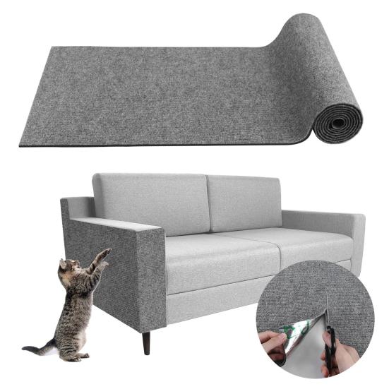 Trimmable Cat Scratcher Mat Self-Adhesive Cat Scratching Pad Replacement for Cat Towers Anti-Scratch Furniture Protector for Couch Wall Door