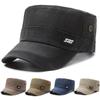 Men'S Hat Retro And Old Washed Denim Flat Top Hat Outdoor Sun Hat Simple Casual Middle-Aged Men'S Cap