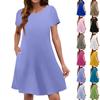 Summer Dresses For Women Beach Floral Sundress Short Sleeve Pockets Casual Tshirt Dress