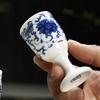 2pcs, Chinese Style Mini Goblet, Ceramic Wine Glass, Home Retro Liquor Glass, Chinese Blue and White Porcelain Wine Cup, 20ml