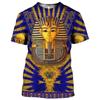 Men's T-shirt Summer Retro Style Fashion Egyptian Pharaoh Print Short Sleeve Tee Shirts Quick Dry Men's Crew Neck Loose Tops
