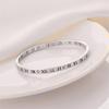 High-End Women's Silver Titanium Steel Zircon Bangle Bracelet