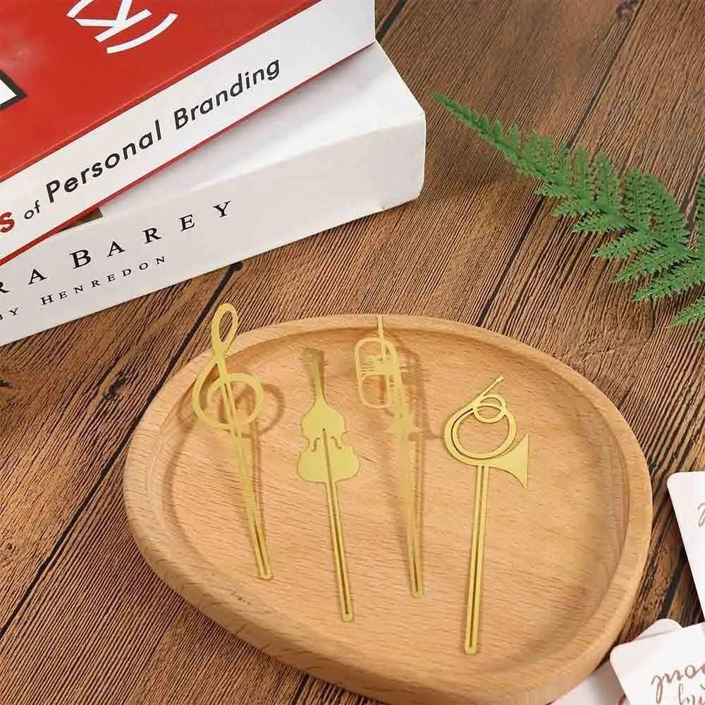 Office Meta Book Maker Gold Musical Note Paper Clips Musical Instruments Bookmark Stationery