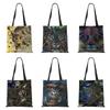 Women Canvas Shoulder Bag Animal Abstract Eco Reusable Foldable Harajuku Handbag Large Capacity College Tote Bag
