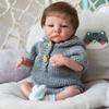 Adorable Simulation Reborn Baby Doll Levi Awake 19'' 49 Cm Soft Cloth Body Rebirth Doll Handmade 3D Painting Skin Veins Visible Bebe Newborn Doll Toys