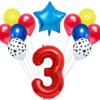12pcs Party Balloons with Latex Star and 32inch Red Number Baby 1-9th Birthday Decoratio Kids Toy