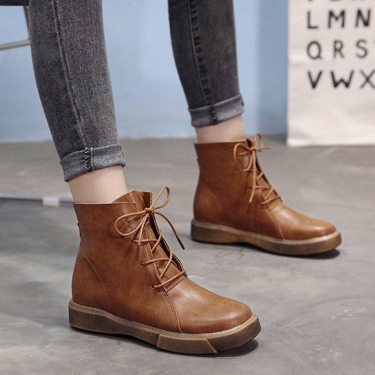 Fashion Designer Brand Handmade Genuine Leather Women Ankle Boots Spring Autumn Female Riding Fashion Boots Shoes Botas Mujer