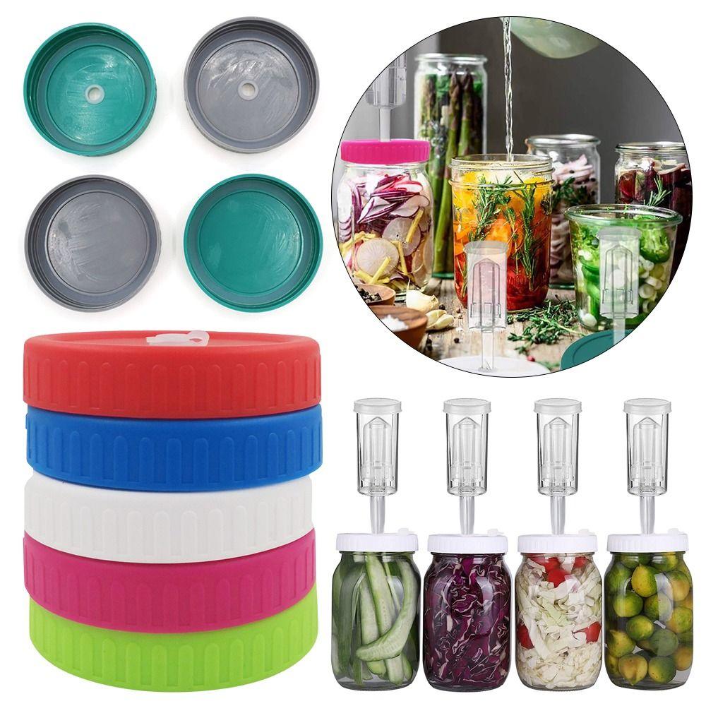 Reusable Kitchen Tool for Wide Mouth Jar 86mm Mason Jar Lid Spout Lid Seal Bottle Cover With Hole