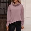 Autumn and Winter Women's Fashion Casual Turtleneck Brushed Knitwear