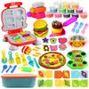 Funk Doggie Wheat Clay, 18-Piece Set, 66-Piece Clay Toy Set, Food Molds, Clay Tools, Hamburgers, Pizza, Sweets, Pretend Play Set, Christmas Gift
