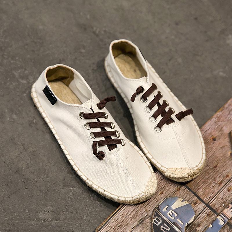 Fashion Men Hemp Fisherman Shoes Brand New Breathable Espadrilles Flats Solid Moccasins Men's Canavs Casual Shoes Men Zapatos De Hombre