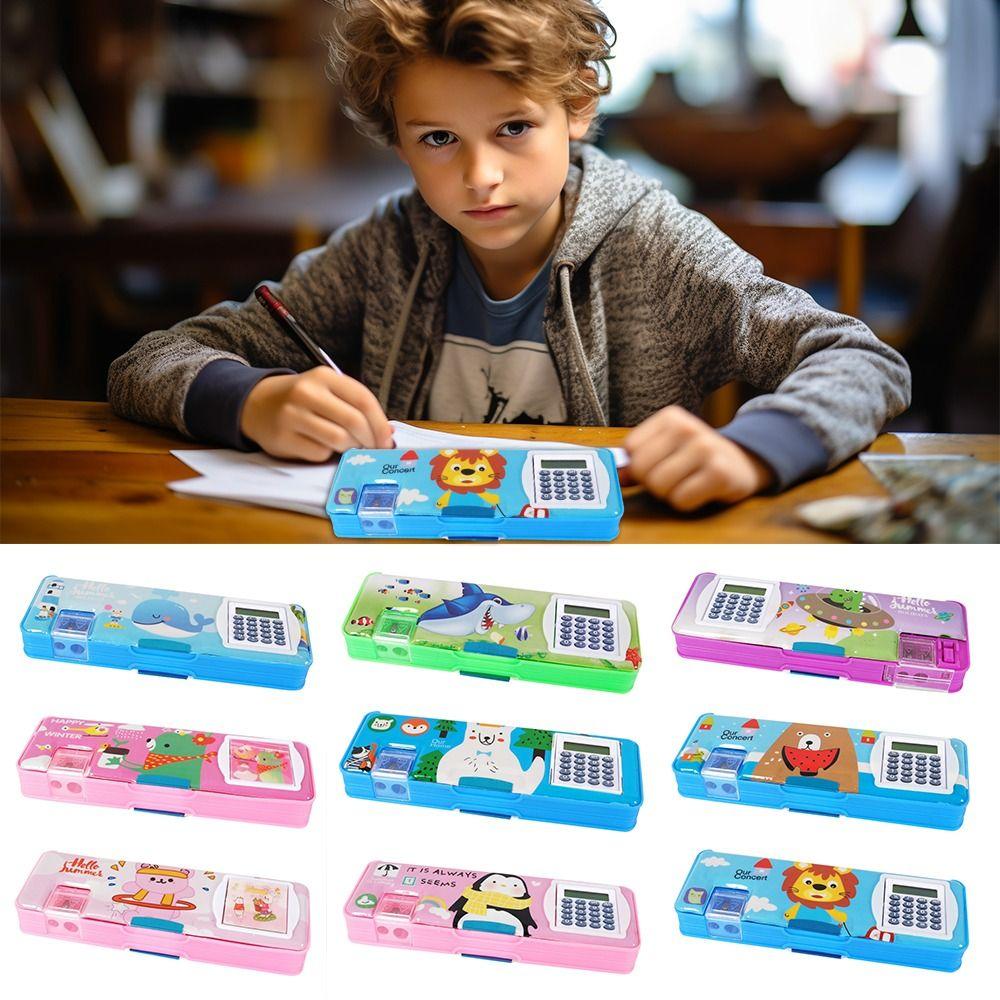Double Layer Pencil Case Pencil Sharpener Stationery Storage Box  For Boys/Girls