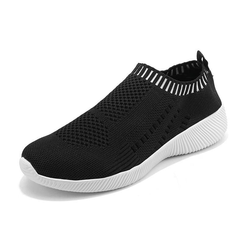 Breathable Mesh Fly-woven Women's Shoes New Fashion Lazy Shoes Low-top Foot-fitting Casual Shoes