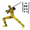 SEVENCATS Robot Model Doll Movable Figure with Weapons Character 137mm Drawing Practice Model Prop Approx. (Yellow)