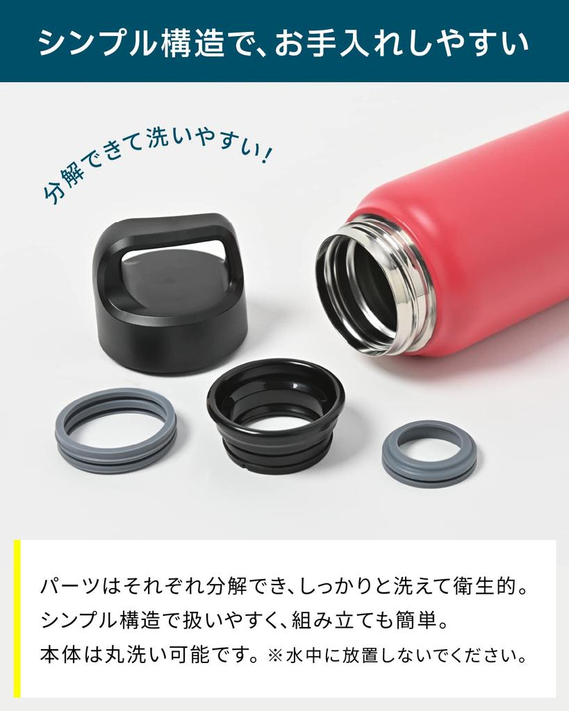 Thermos Industry Peacock Water with Compatible with Sports R The-peacock (The-peacock) Bottle, 600ml, Insulated, Handle, Drinks, 0.6L, Red, AKR-60