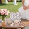 Wedding Guest Book Heart Frame Table Centerpiece Indoor with Stand Wooden Storage Box for Ceremony