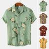 Summer Shirt Chic Single Breasted Thin Summer Shirt Summer Floral Leaves Print Hawaiian Shirt Men Shirt Streetwear