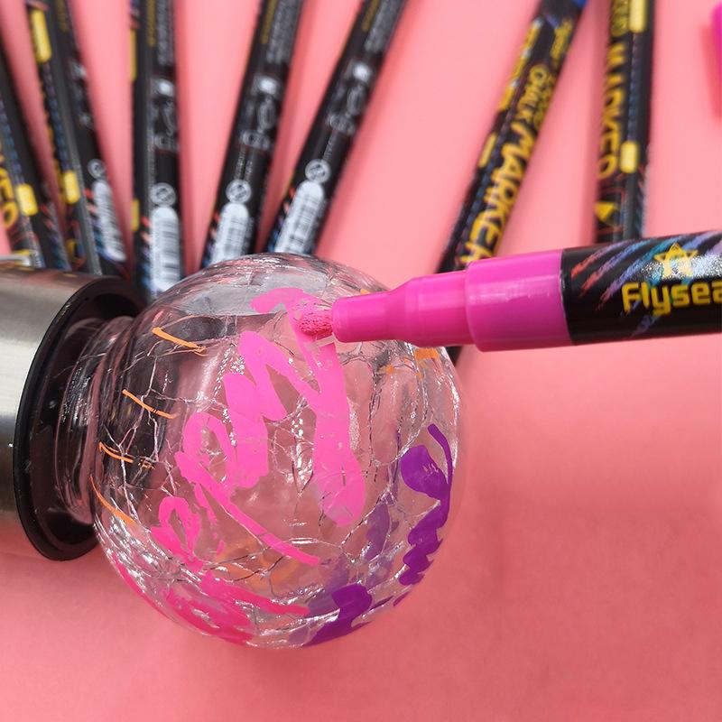 8 Pcs Liquid Chalk Markers-Washable & Wet Erase Chalk Maker Pens For Blackboard Whiteboard Light Bulb Glass Window Graffiti Art