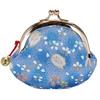 Kyoto Geibido Rabbit Pattern Clasp Wallet with Made In Japan Kyo-Yuzen 2.6-inch Bell, (Blue)