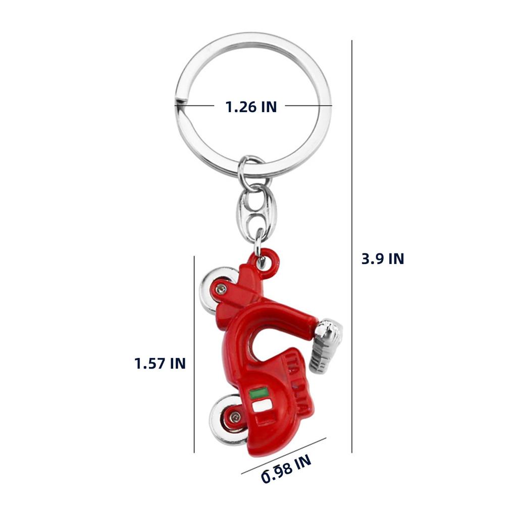 HAILIWEI Vespa Accessories for Vespa Scooter Fun Italian Vespa Keychain for Vespa Scooter Key, Red