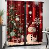 2pcs Classic Christmas Snowmen Print Hookless Curtains Hand Wash Semi-Sheer Rod Pocket Panels Window Treatment for Bedroom