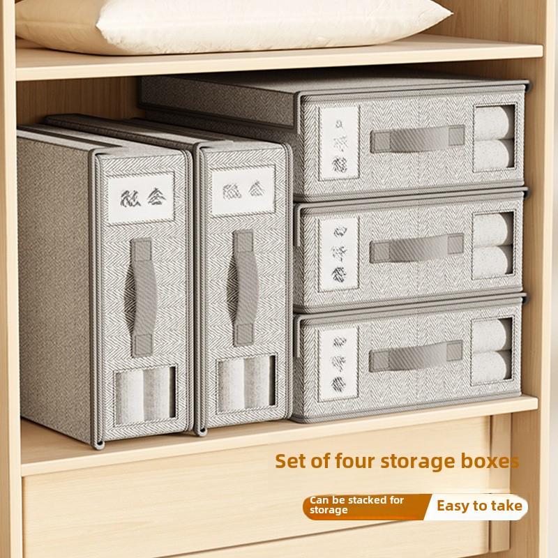 Nonwoven Sheet Organizer,Closet Organizer with Lid,Drawer Organizer