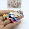 1/12 Dollhouse Mini Pigment Tube Paint Brush Palette Model Dollhouse Draw Room Art Supplies Decoration Dolls House Accessories