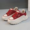 Fashion Retro Women Chunky White Casual Shoes Spring All-match Lace-up Platform Sneakers High Quality Student Board Shoes Mujer