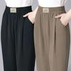 Summer High-Waist Elastic Pants for Middle-Aged & Elderly Women - Straight-Leg, Casual, Loose-Fit, Plus Size