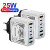 25W 3 USB 3 PD Charger Fast Charging QC3.0 Travel Charger For iPhone Samsung Xiaomi Mobile Phone Adapter EU/US/UK Plug