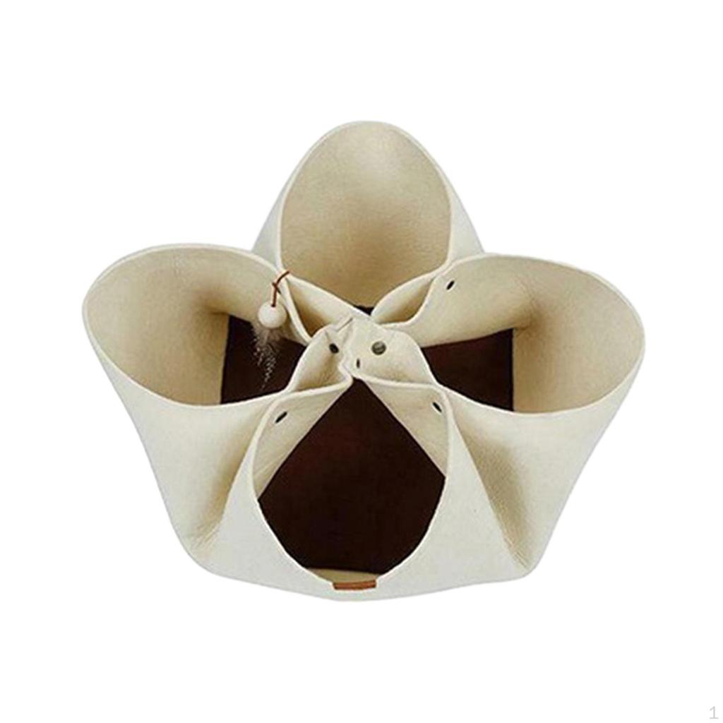 Cat Felt Tunnel Bed Hideaway Nest Collapsible Mat for Pets Kittens Small Animals