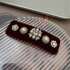 Korean Hair Accessories Heavy Industry Baroque Retro Rhinestone Edge Clip Velvet Bangs BB  Elegant Women's  Headwear
