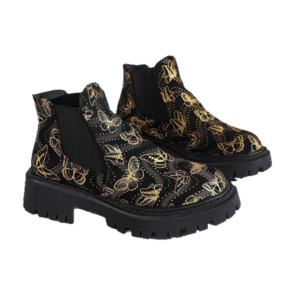 Fashion Fashionable New 2025 Round Headed Butterfly Sexy Casual Work Boots for Winter Comfortable Non Slip Elegant Women's Boots