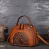 Women Genuine Leather Shoulder Bags Vintage Totem Embossing Ladies Evening Handbags Crossbody Bag GZW