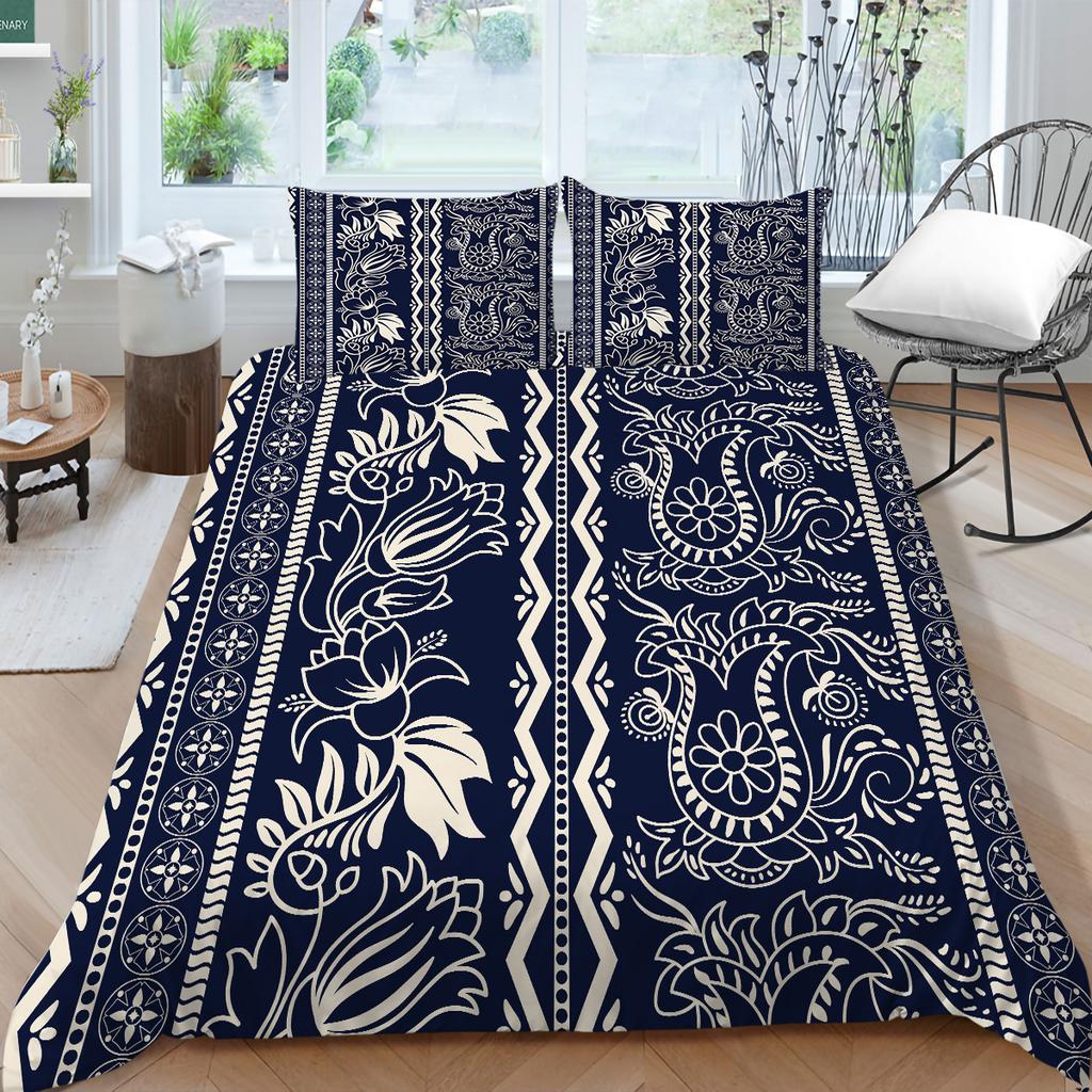 Богемный комплект постельного белья с богемным узором, пододеяльник, наволочка, 2/3 шт., ткань из микрофибры, полный размер, украшение для дома