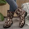 Fashion Women Suede Leopard Ankle Boots Winter Flats Shoes Woman 2025 Trend Fashion Designer New Retro Snow Motorcycle Boots Mujer Botas