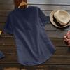 Katie Women Cotton Linen Short Sleeve Shirt Blouse Button Down Tops