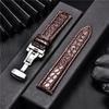 Crocodile Pattern Luxury Design Leather Watchbands with Automatic Buckle Men Watch Band 18mm 20mm 22mm 24mm Watch Straps