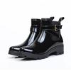New Boots Women Short Boots Rain Shoes Non -Slip Galoshes Elastic Band Insulated Water Shoes Ankle Boots Pvc Black