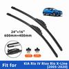 2PCS 4PCS Wiper Blades for KIA Rio IV Riox Rio X-Line 2005-2020 Front Double Rubber Strip Wiper Blade Windshield Brushes Windscreen Window Accessories