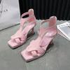 2024 New Summer Women FemaleLeisure Hollow Out Thick Soled Shoes Sexy High Heels Sandals Outdoor Romanesque Fashion Pumps