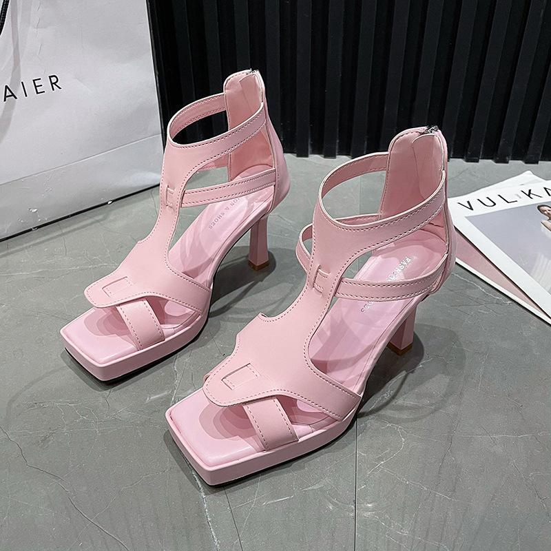 2024 New Summer Women FemaleLeisure Hollow Out Thick Soled Shoes Sexy High Heels Sandals Outdoor Romanesque Fashion Pumps