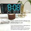 USB Powered LED Digital Wall Clock Voice Control Temperature Date Week Snooze Dual Alarm Clock DST Brightness Adjustment 12/24H