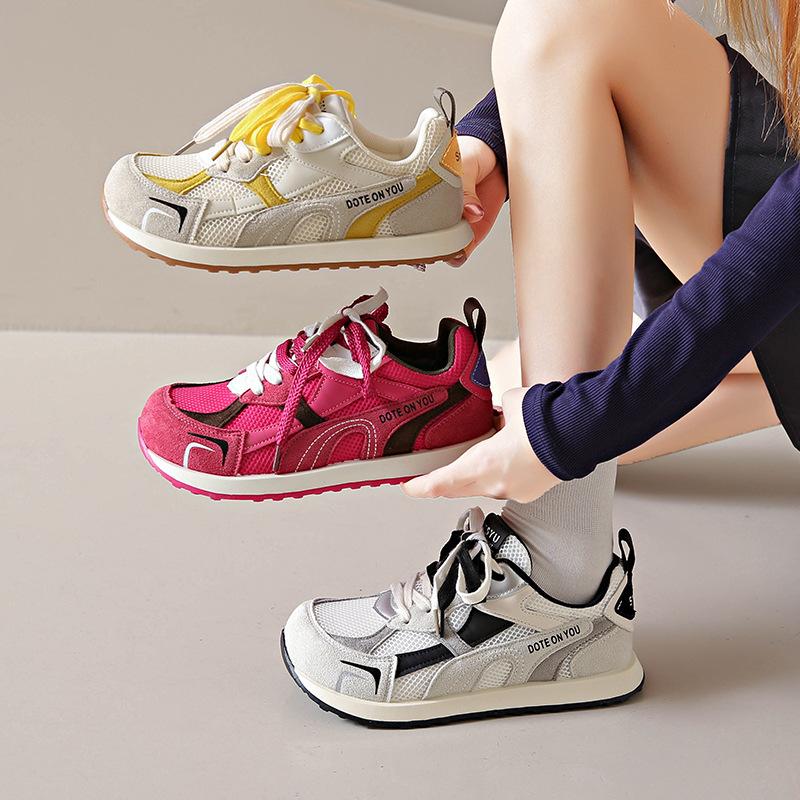 Versatile Summer Thin Forrest Gump Training Shoes Women's Thick-soled Breathable Mesh 2025 New Mesh Shoes Sports and Leisure Shoes