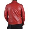 SKINOUTFIT Men's Genuine Lambskin Red Leather Jacket Stylish Motorcycle Bomber Biker Outerwear MJ 107