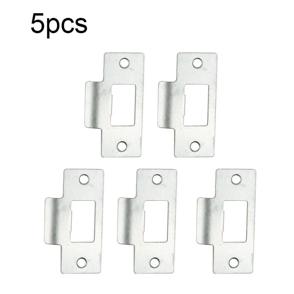 5/10pc Standard Tubular Latch Door Safety Guard Latch Replacement Striker Plate Nickel Plated Bathroom Lock Accessories