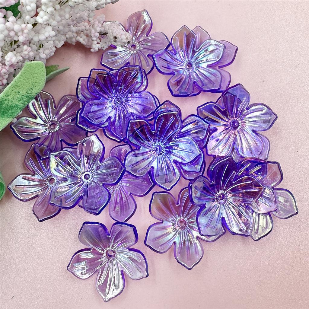 60Pcs Bracelet Necklace Acrylic Beads 22.8mm DIY Handmade For Jewelry Making Loose Spacer Beads Sun Flower Shape