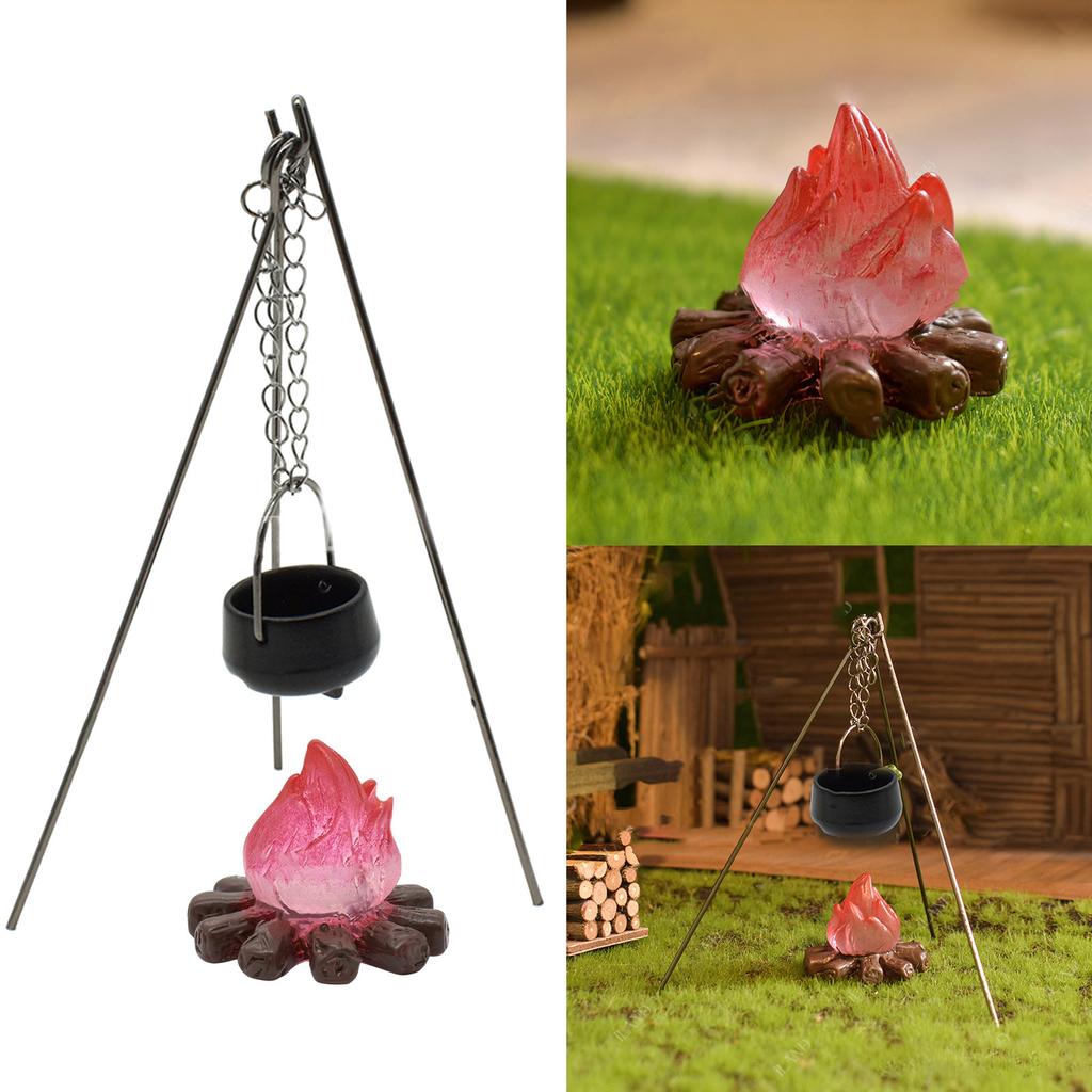 1:12 Scale Kitchenware Hanging Cauldron Pretend Play Kid Cookware Cauldron Realistic Dollhouses Cooking Cookware