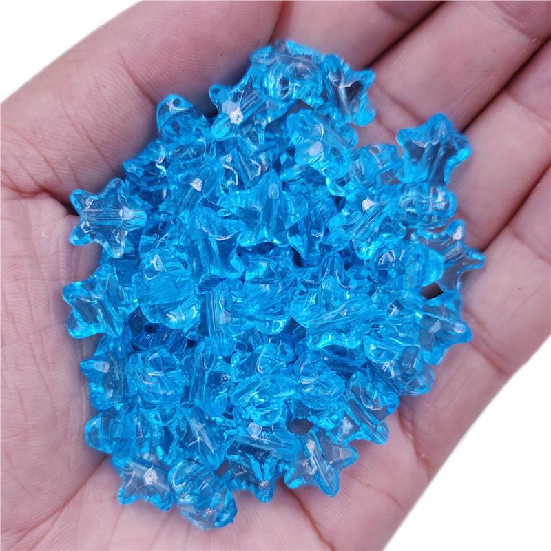 For Jewelry Making Pendant Wholesale Candy Colors DIY Crafts Necklace Bracelet Clear Pentagram Loose Beads 11mm 20Pcs